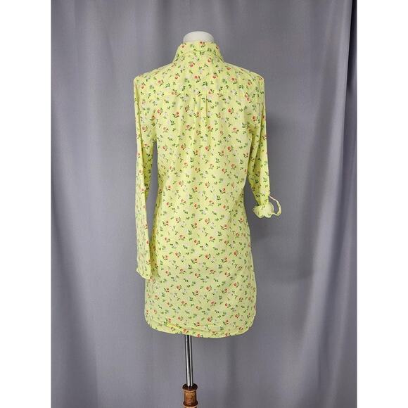 Victoria Secret Shirt Womens Extra Small Yellow Floral Button Front Sleep - Picture 4 of 16